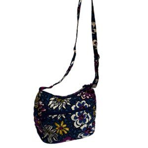 Vera Bradley African Violet Blue Purple Floral Pattern Adjustable Straps Handbag